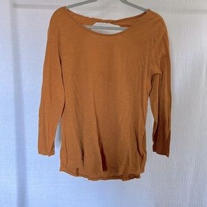 Old Navy Burnt Yellow Long-sleeve with Keyhole Back